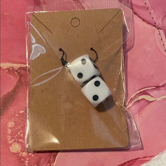 Dice white Earrings - Picture 1 of 2